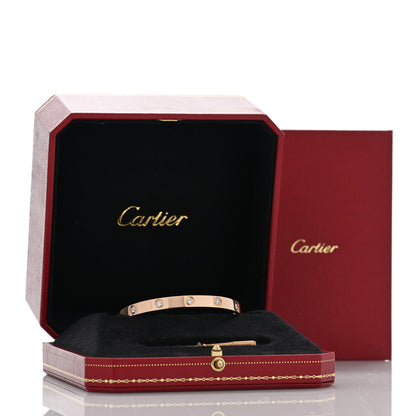 Cartier 18K Pink Gold 10 Diamond LOVE Bracelet 17 7 of 7
