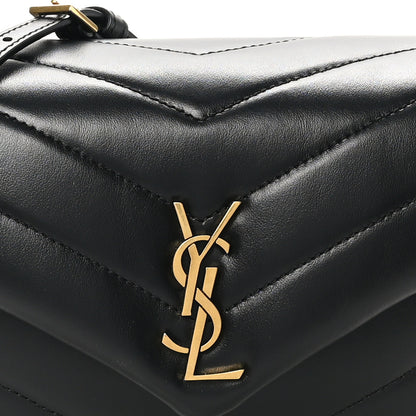 Saint Laurent Calfskin Y Quilted Monogram Toy Loulou Crossbody Bag Black 8 of 10
