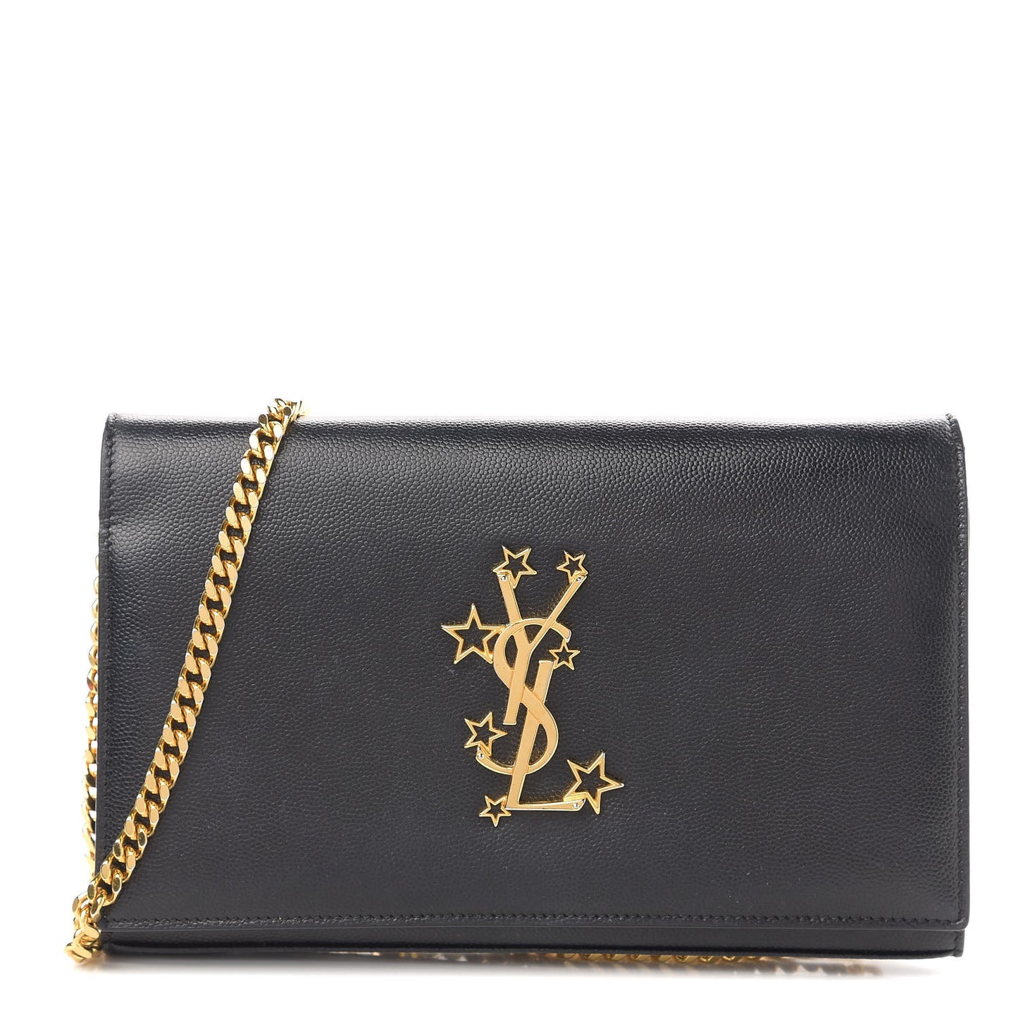 Grain De Poudre Star Studded Monogram Wallet on Chain Black