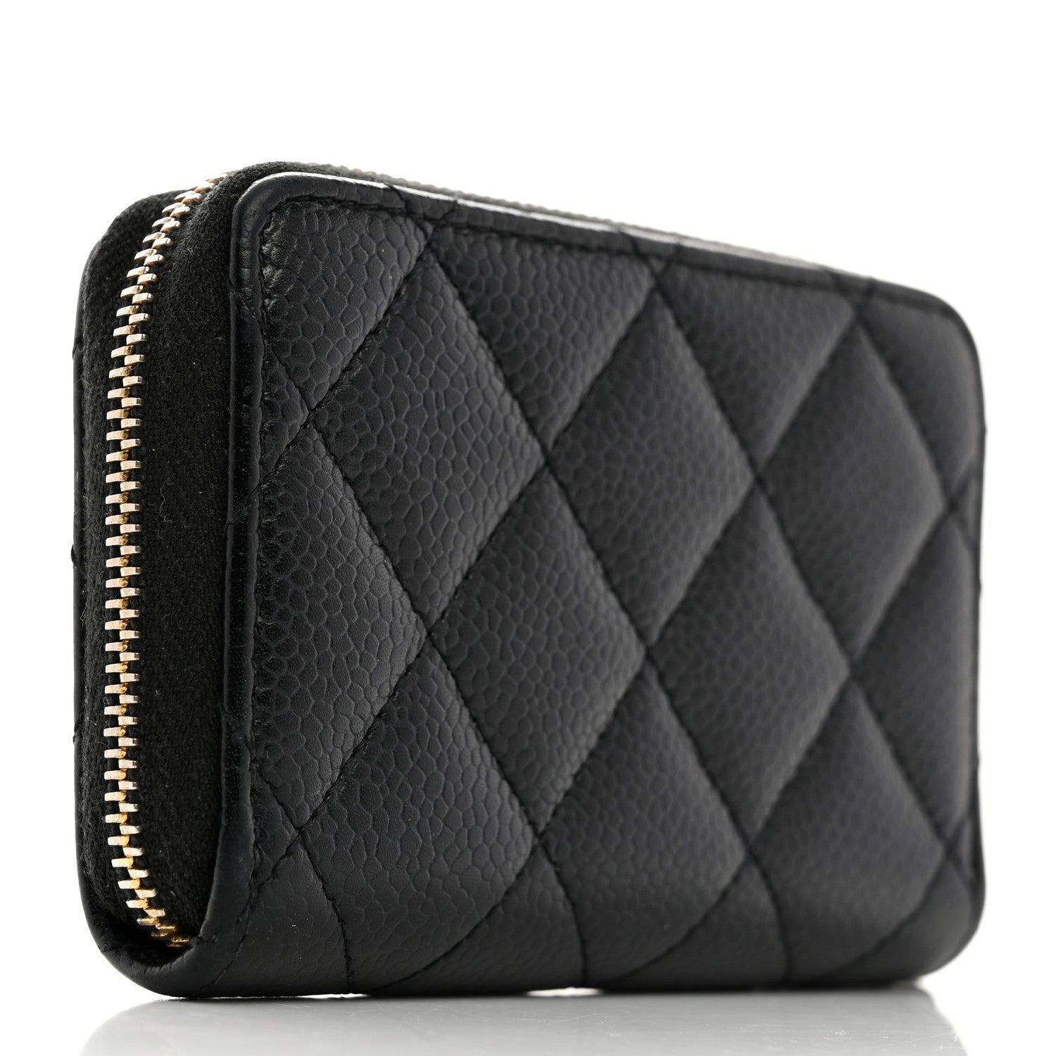 Chanel Caviar Quilted Zip Coin Purse Black 3 of 7