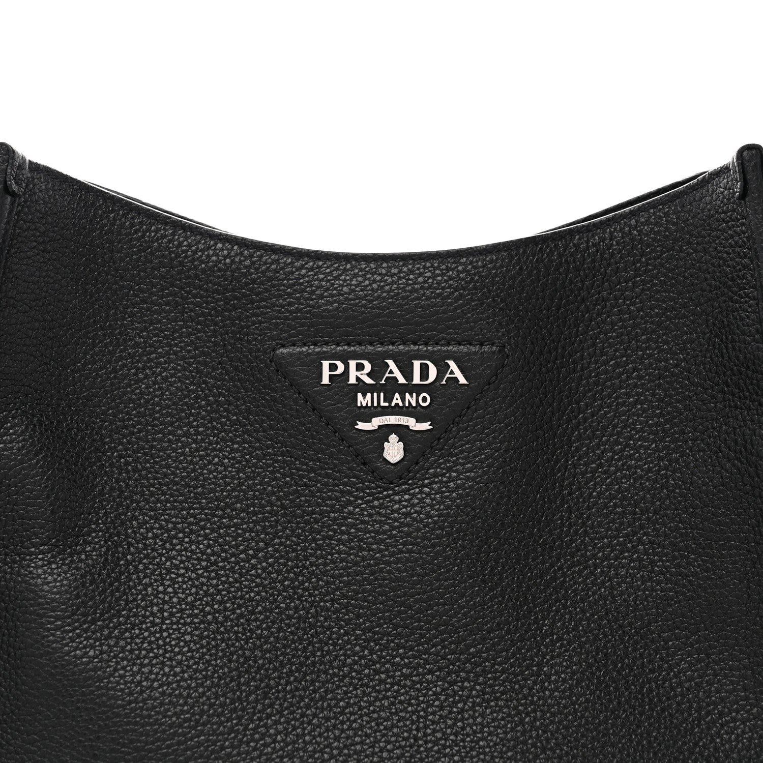 Prada Vitello Daino Soft Hobo Messenger Bag Black 7 of 9
