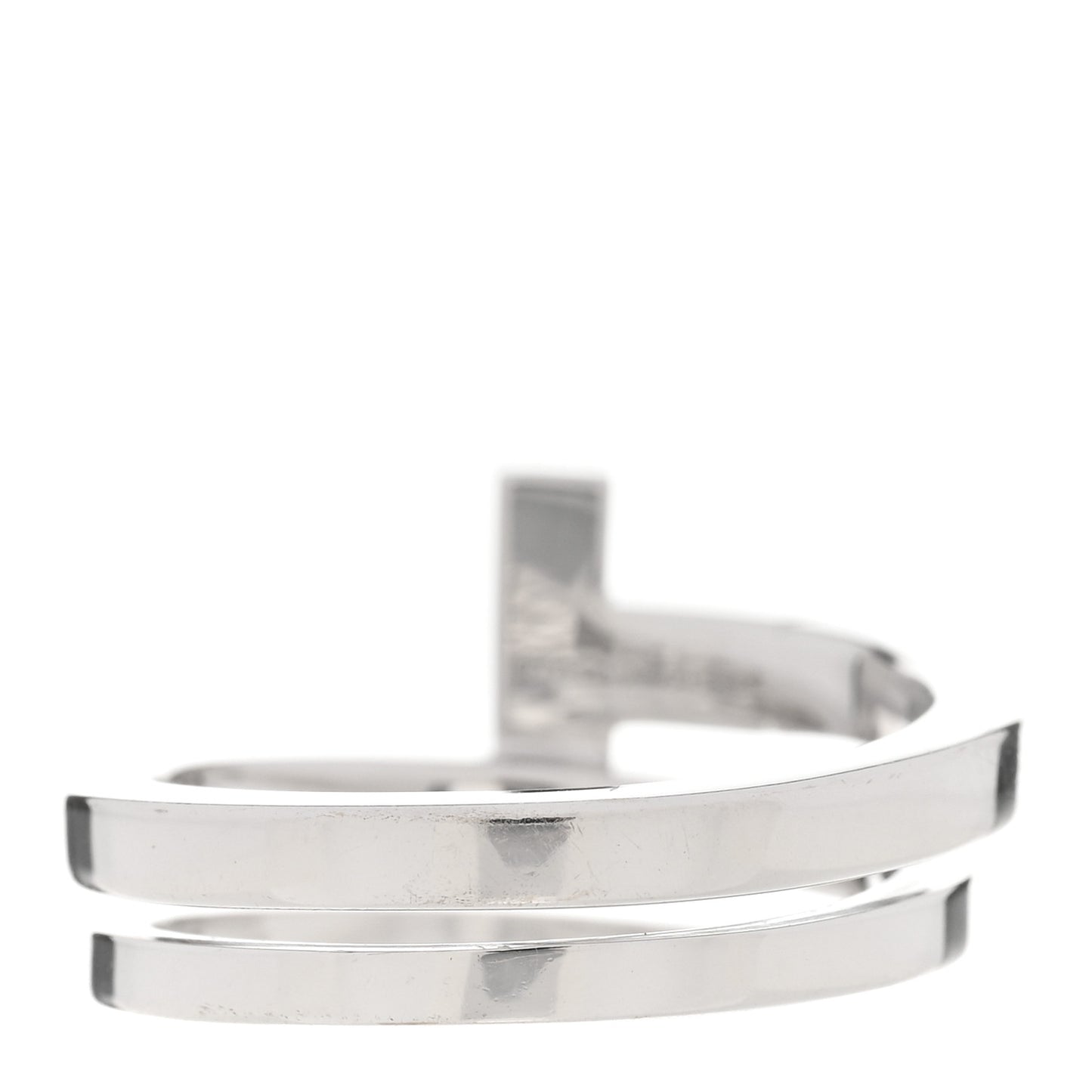 18K White Gold Diamond T Square Wrap Ring 49 4.75