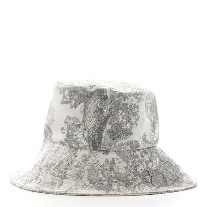 Christian Dior Cotton Dioriviera Toile De Jouy Bob Brim Bucket Hat 58 Gray 5 of 12
