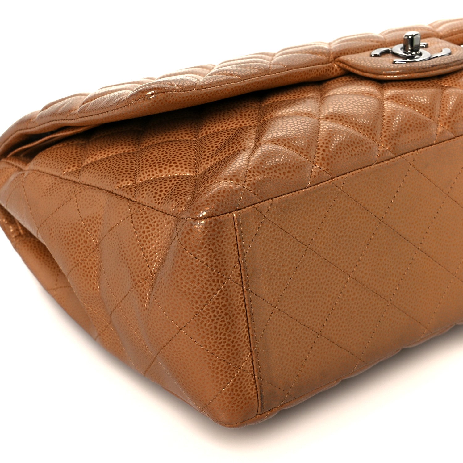 Chanel Metallic Caviar Quilted Maxi Double Flap Copper 10 of 11