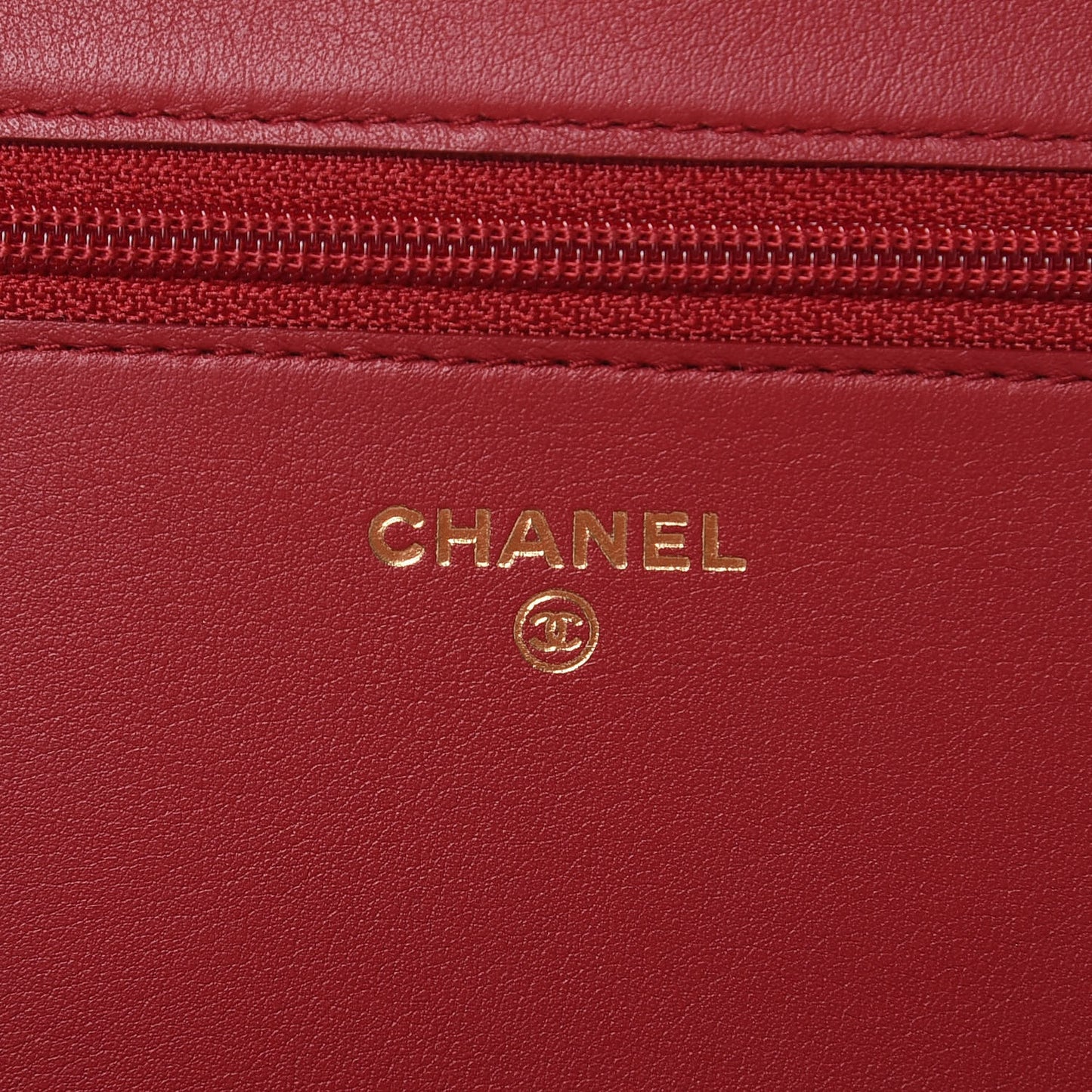 Calfskin Quilted Boy Wallet On Chain WOC Red