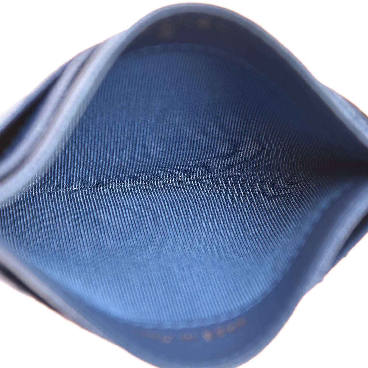 Iridescent Caviar Quilted Card Holder Dark Blue