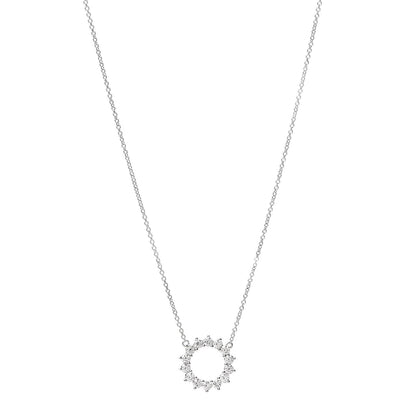 Tiffany Platinum Diamond Small Open Circle Pendant Necklace 1 of 5