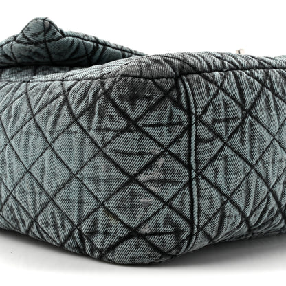 Chanel Denim Quilted Denimpression XXL Flap Blue Black 10 of 13