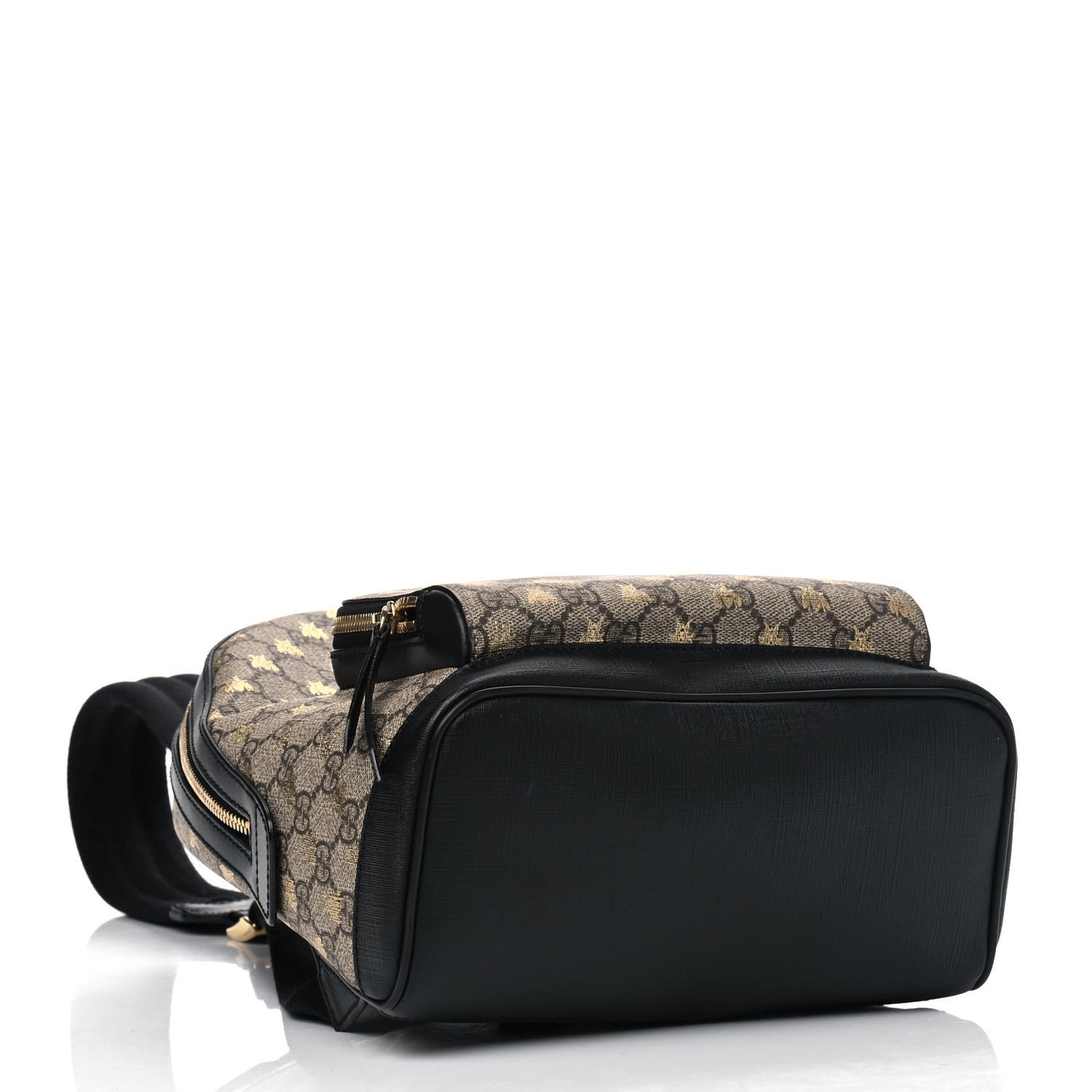 GG Supreme Monogram Bees Print Small Day Backpack Beige Oro Black