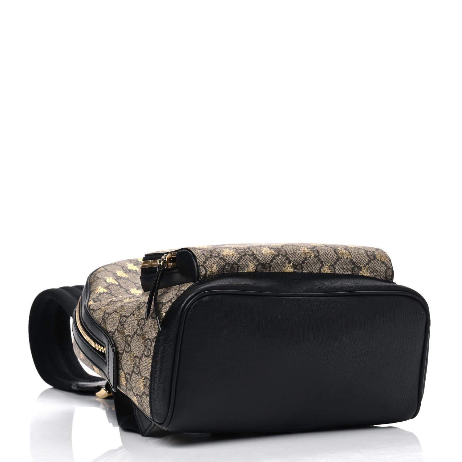 Gucci GG Supreme Monogram Bees Print Small Day Backpack Beige Oro Black 3 of 6
