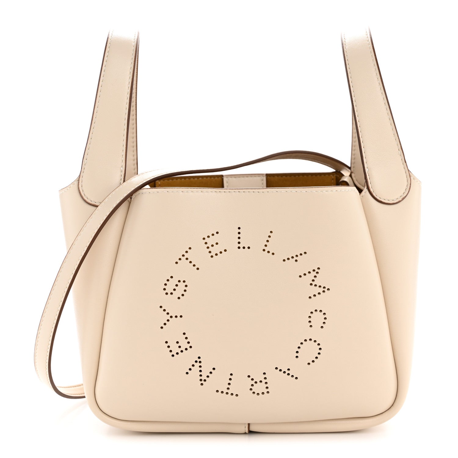 Stella McCartney Eco Alter Nappa Perforated Logo Double Top Handle Crossbody Bag White 1 of 10