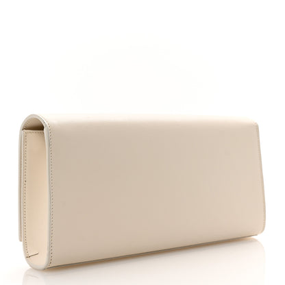 Saint Laurent Grain De Poudre Classic Monogram Cassandre Clutch Dove White 3 of 9