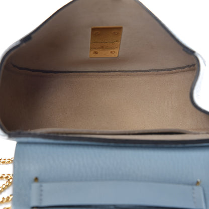 Chloe Grained Calfskin Mini Drew Shoulder Bag Fresh Blue 5 of 6