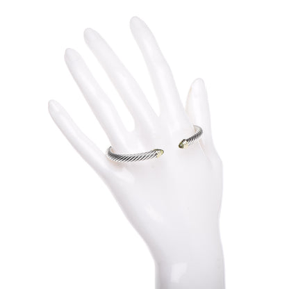 David Yurman Sterling Silver 14K Yellow Gold Peridot 5mm Cable Classics Petite Color Bracelet 2 of 5