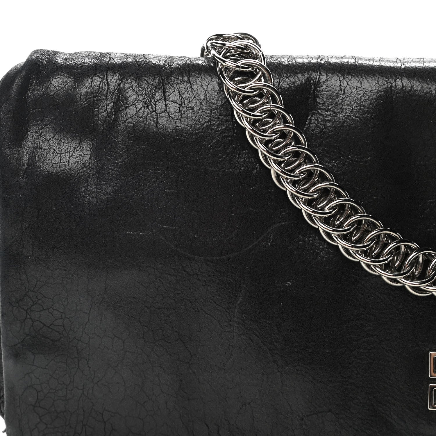 Givenchy Crinkled Patent Envelope Folded Clutch Black 12 of 13