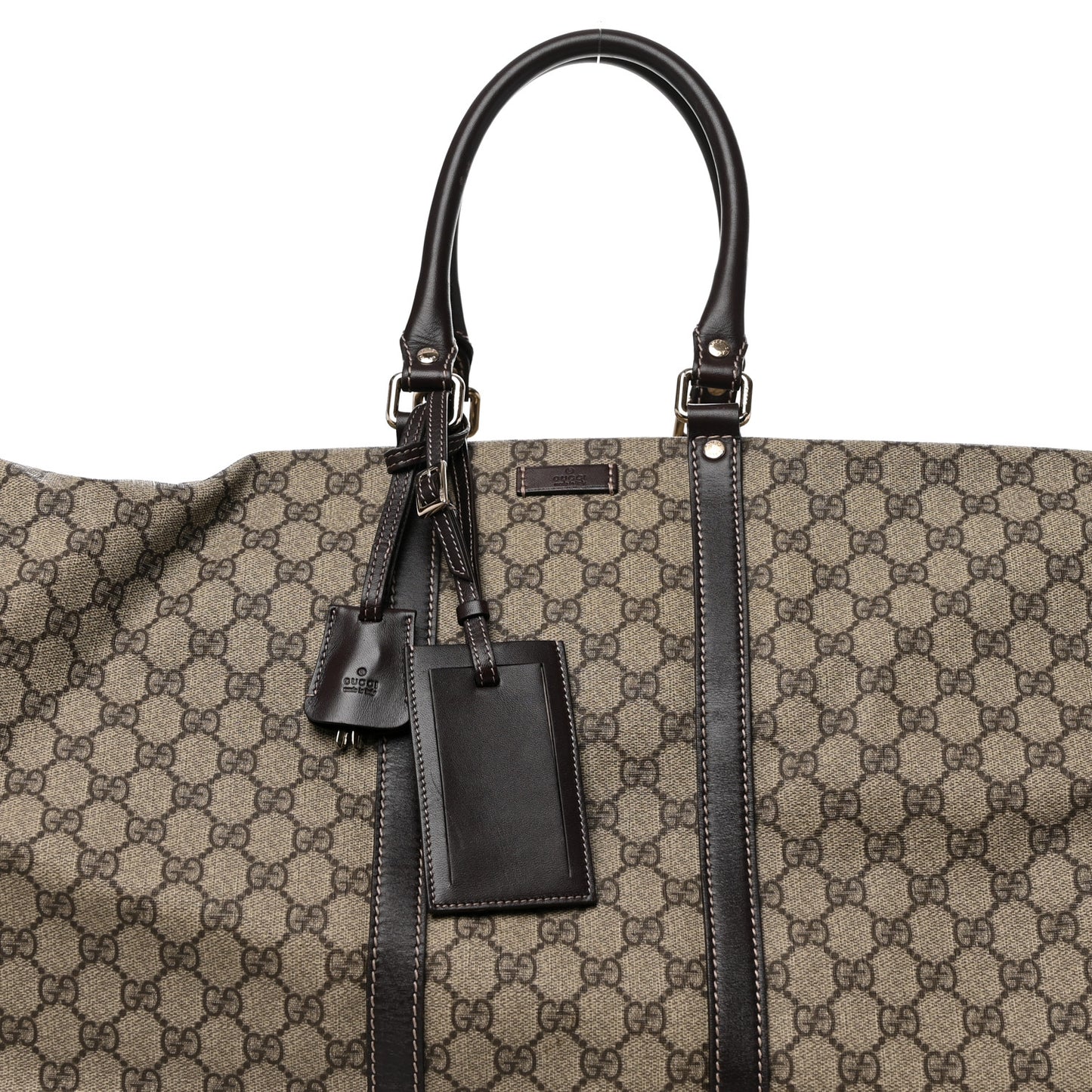 GG Plus Monogram Large Carry On Duffle Trolley Brown