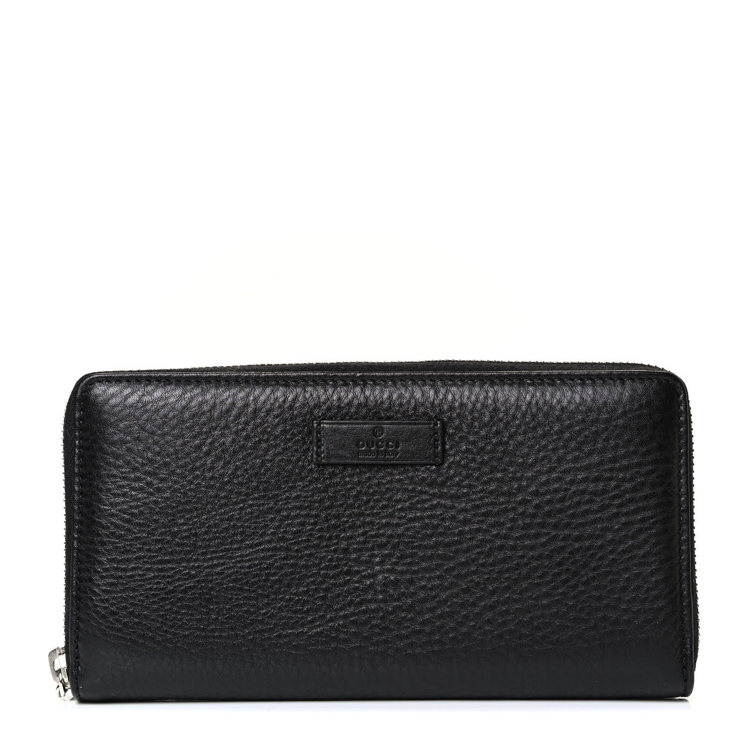 Gucci Pebbled Calfskin Zip Around Wallet Black 1 of 5