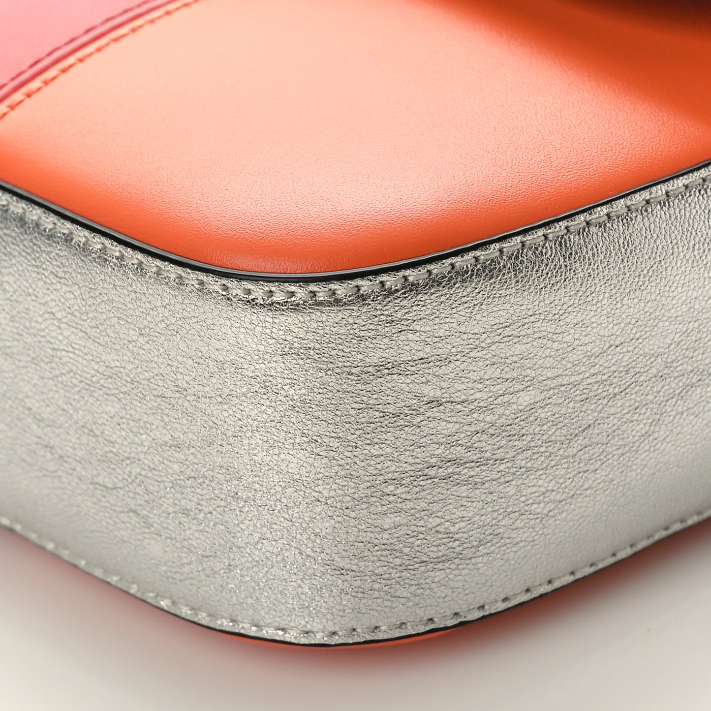 Senna Calfskin Petite GG Top Handle Shoulder Bag Mystic White Silver Multicolor