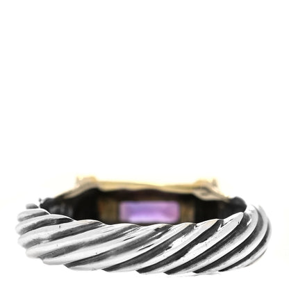 David Yurman Sterling Silver 14K Yellow Gold Amethyst Metro Cable Ring 47 4 3 of 5