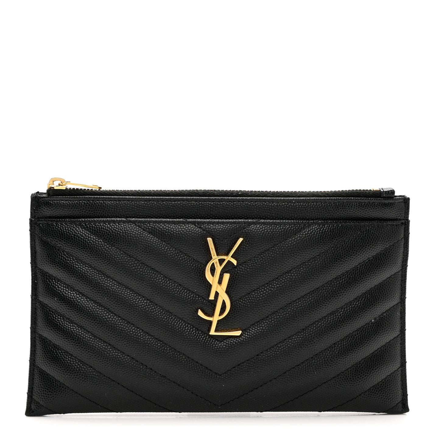 Grain De Poudre Chevron Monogram Bill Pouch Black