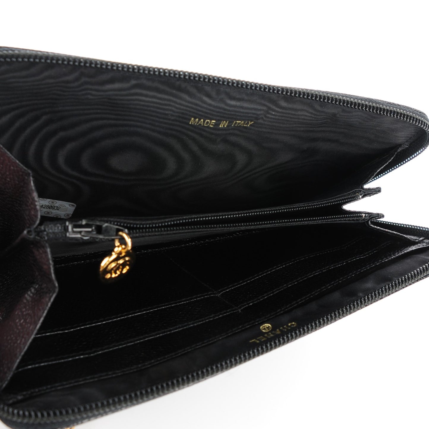 Caviar Large Timeless CC Zip Around Wallet Black