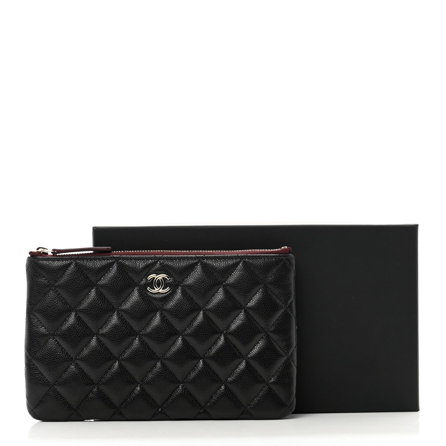 Caviar Quilted Cosmetic Case Black