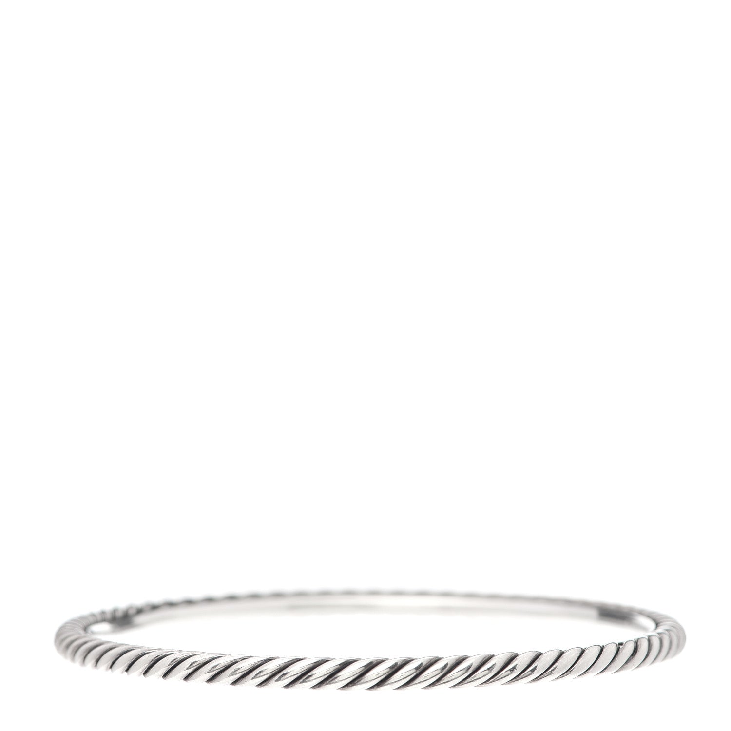David Yurman Sterling Silver 3mm Cable Classics Bangle Bracelet 3 of 4