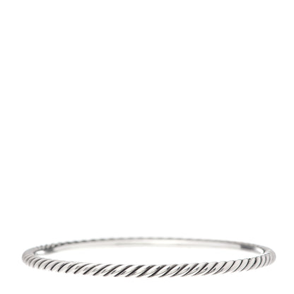 David Yurman Sterling Silver 3mm Cable Classics Bangle Bracelet 3 of 4