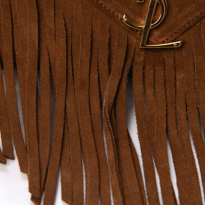 Saint Laurent Suede Fringe Baby Monogram Satchel Light Ocre 11 of 11