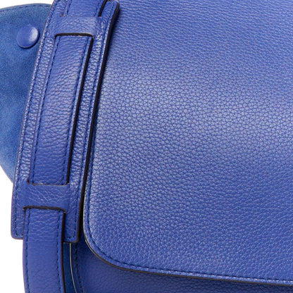 Celine Drummed Calfskin Suede Medium Trapeze Indigo 8 of 12