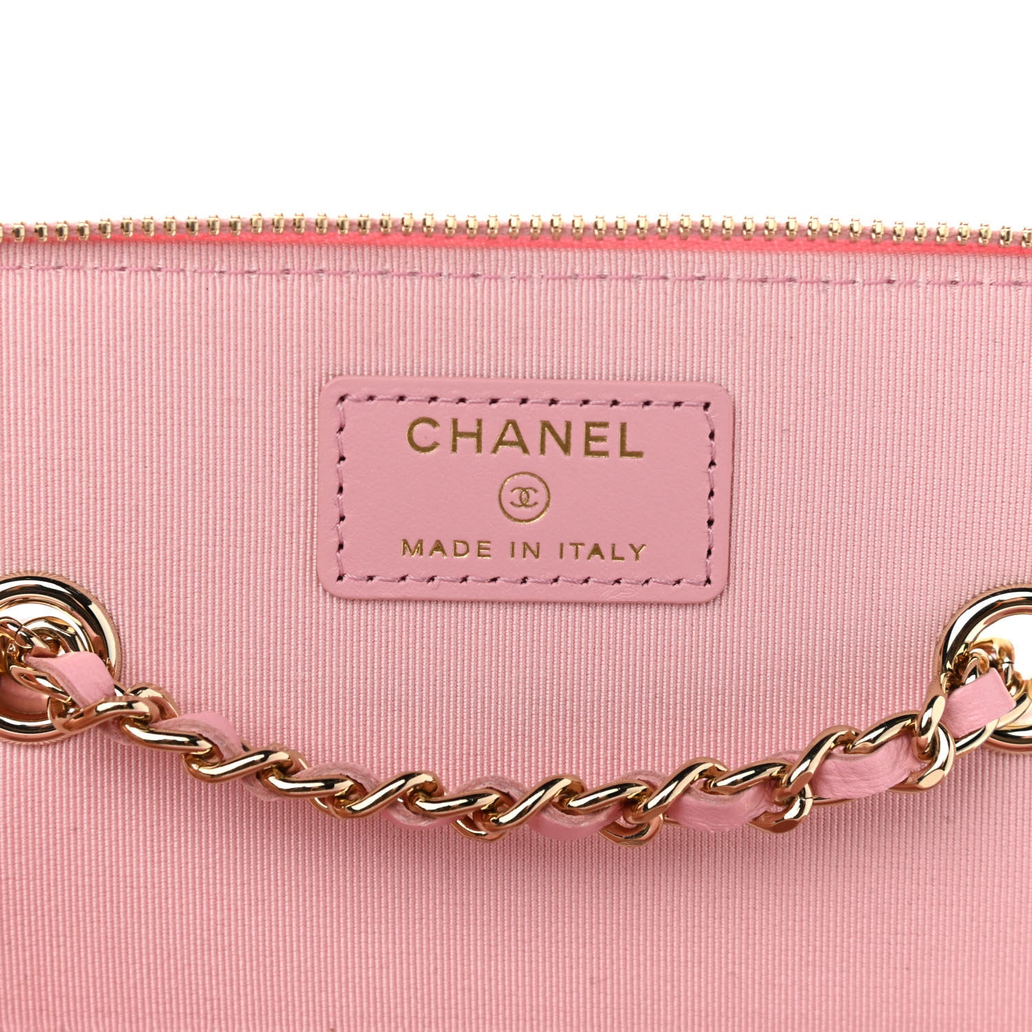 Chanel Lambskin Camellia Embossed Small Vanity Case With Chain Pink 6 of 10