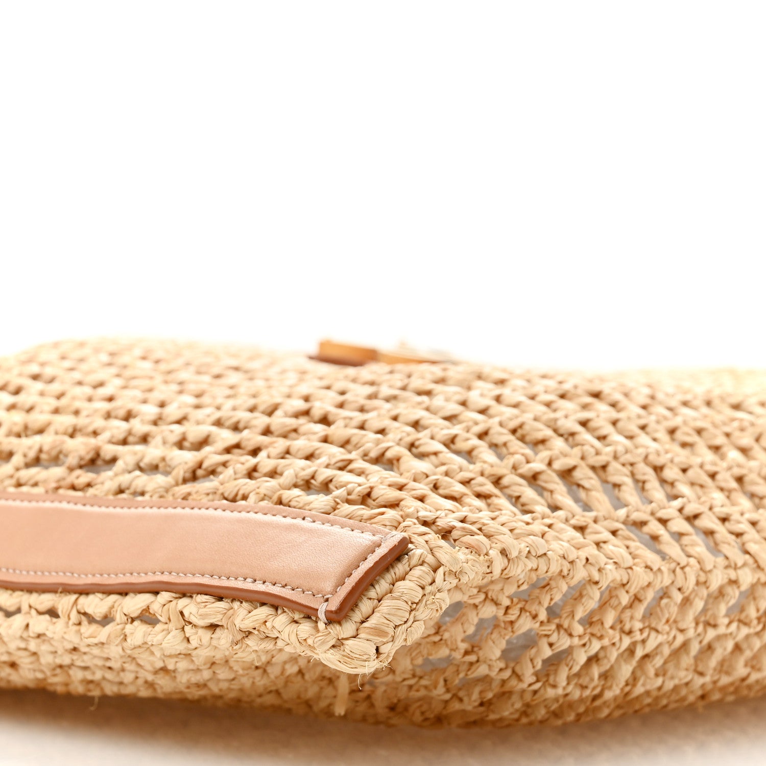 Saint Laurent Raffia Calfskin Oxalis Shoulder Bag Naturale Vintage Brown 9 of 13
