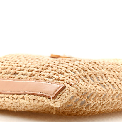 Saint Laurent Raffia Calfskin Oxalis Shoulder Bag Naturale Vintage Brown 9 of 13