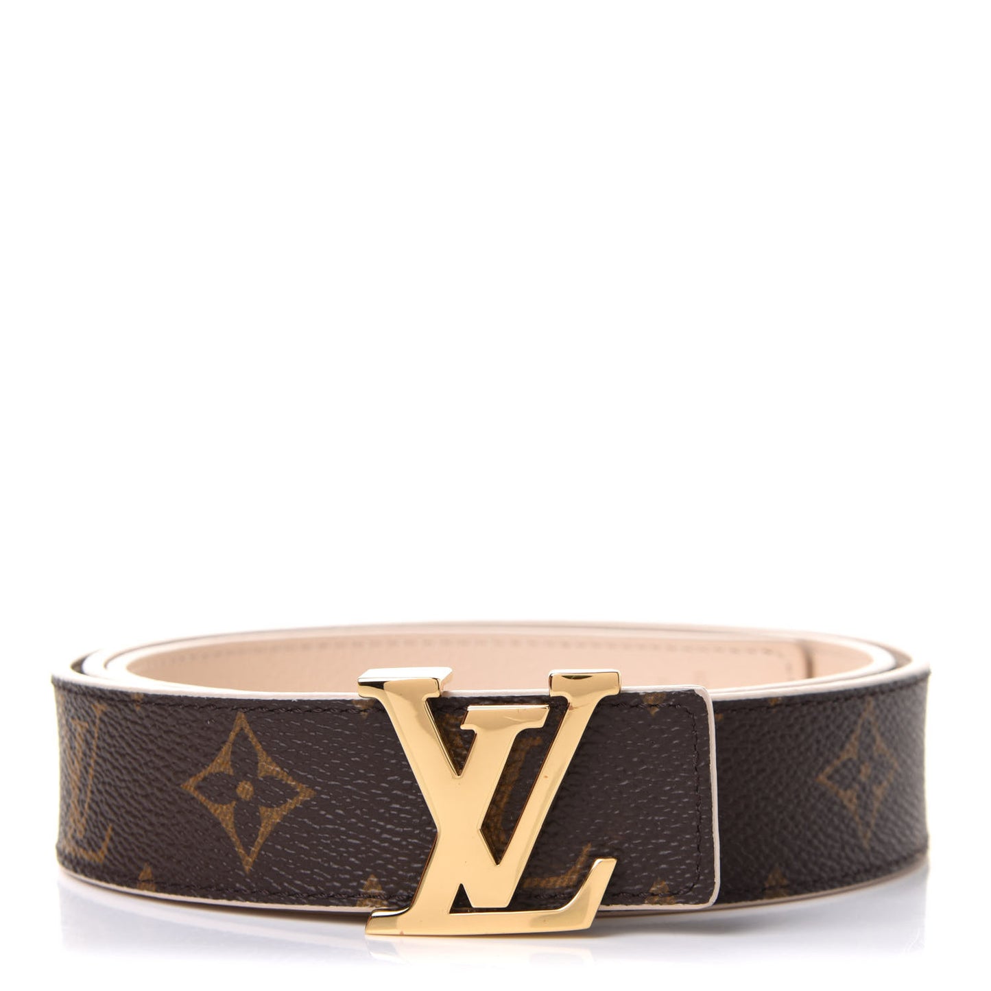 Monogram Calfskin 30mm LV Initiales Reversible Belt 90 36 Creme