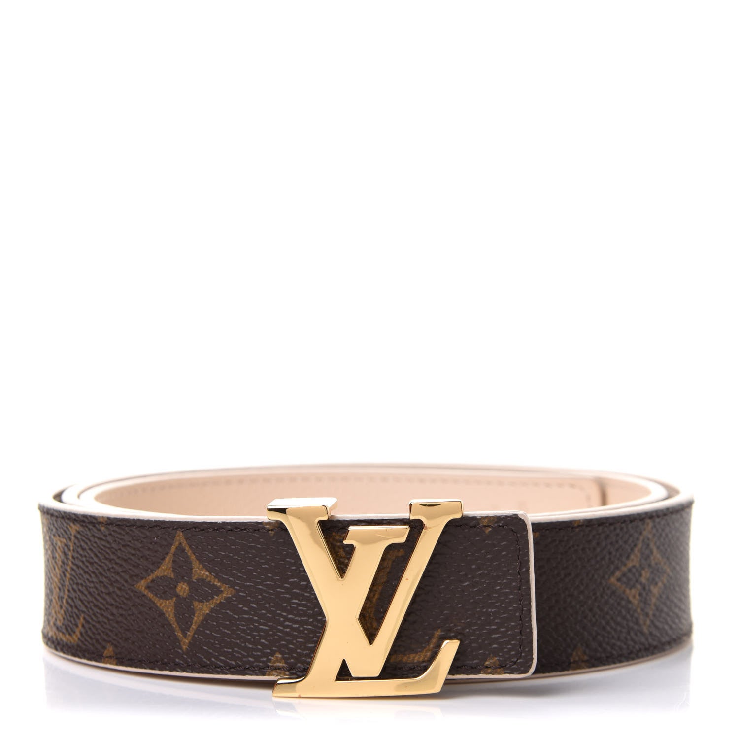 Louis Vuitton Monogram Calfskin 30mm LV Initiales Reversible Belt 90 36 Creme 1 of 6
