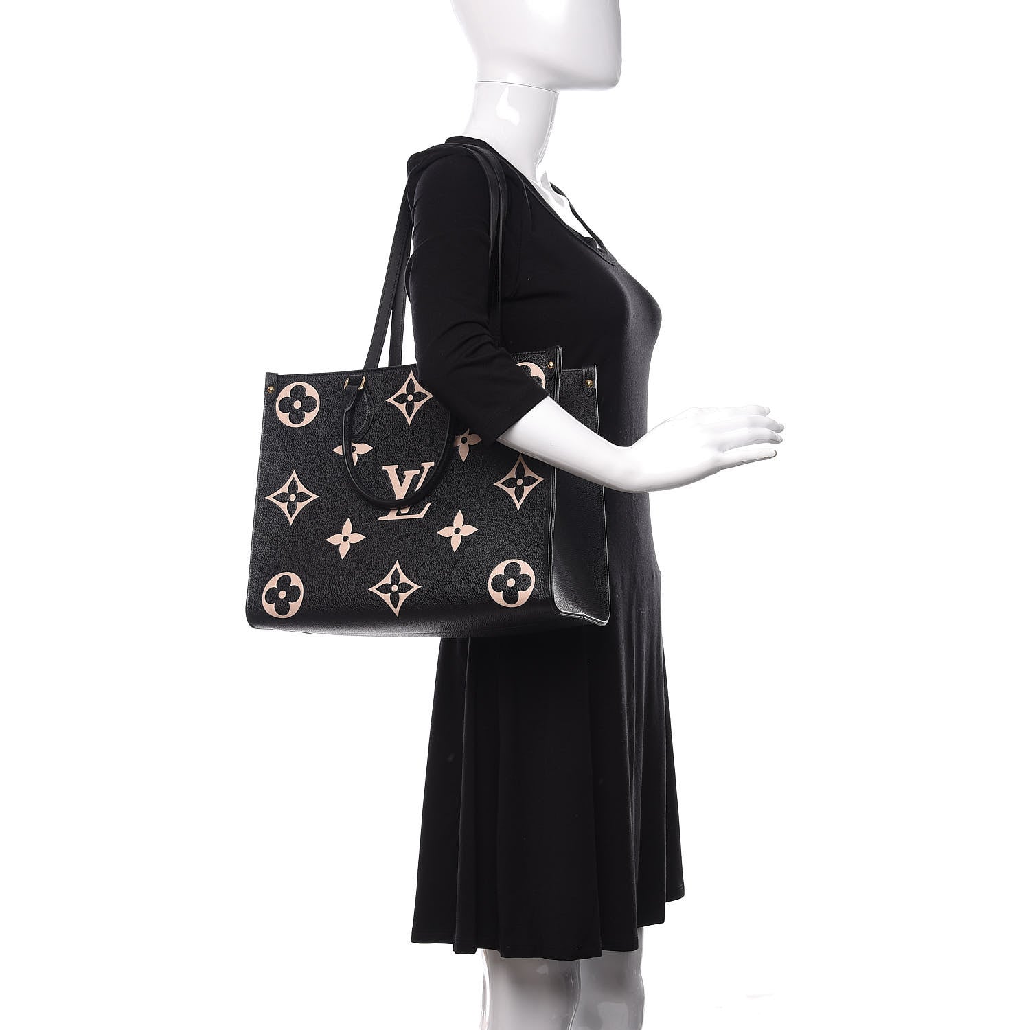 Louis Vuitton Empreinte Monogram Giant Onthego MM Black Beige 2 of 10