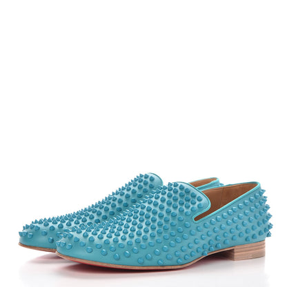 Christian Louboutin Mens Calfskin Rollerboy Spikes Flat Loafers 44 Riviera 3 of 8