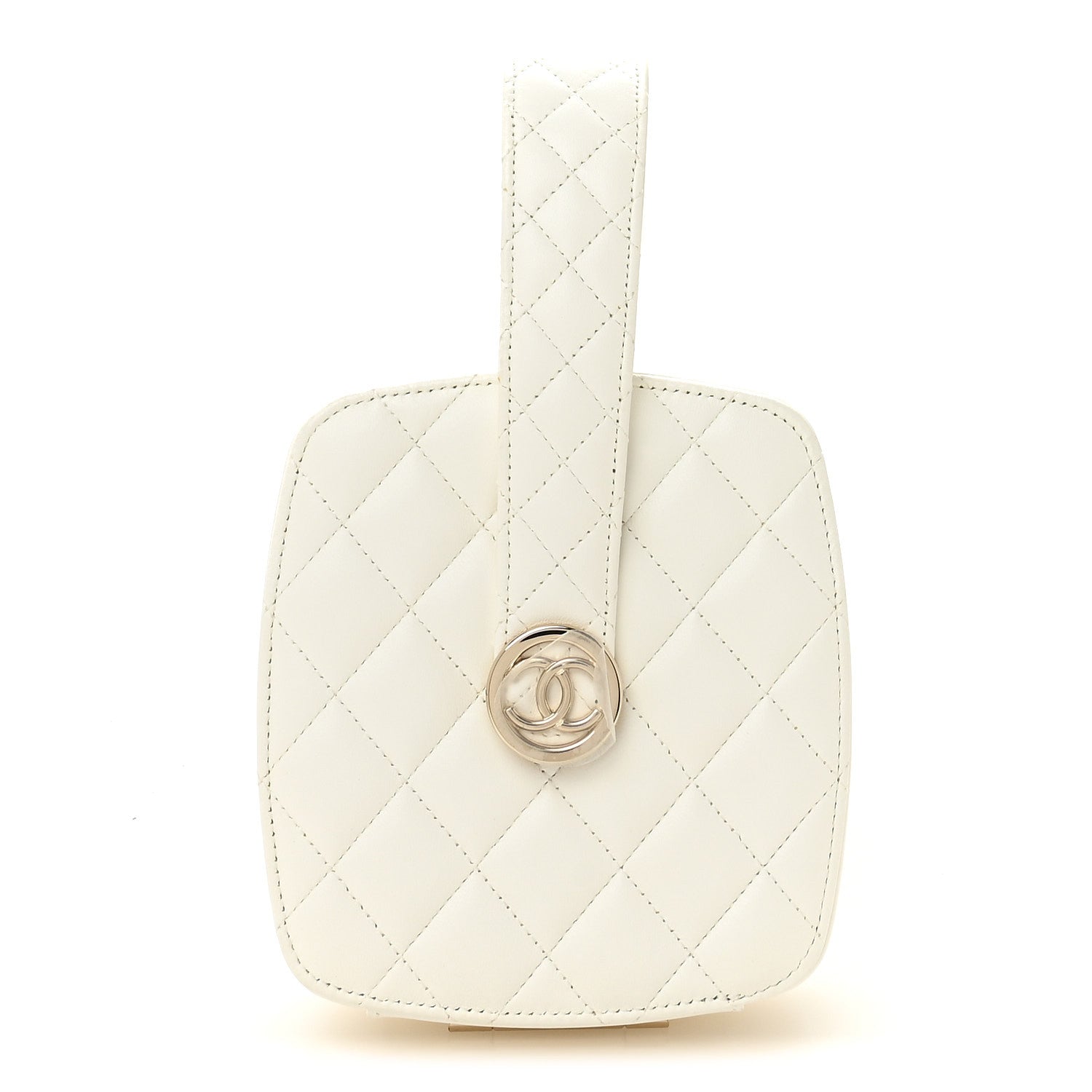 Chanel Lambskin Minaudiere Vanity With Handle White 1 of 10