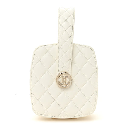 Chanel Lambskin Minaudiere Vanity With Handle White 1 of 10