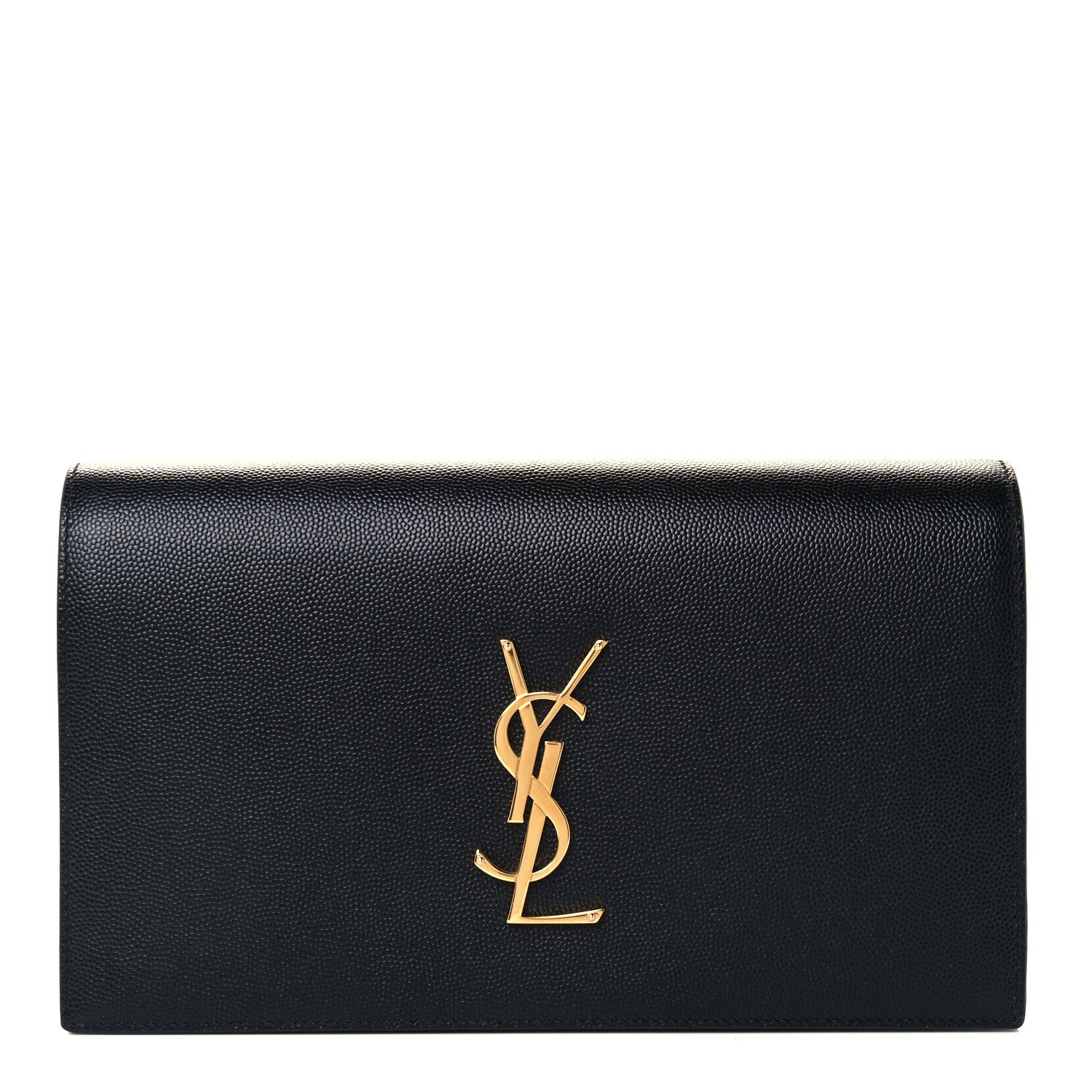 Saint Laurent Grain De Poudre Classic Monogram Kate Clutch Black 1 of 12