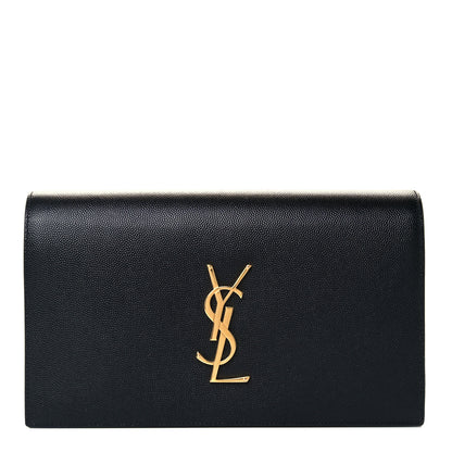 Saint Laurent Grain De Poudre Classic Monogram Kate Clutch Black 1 of 12