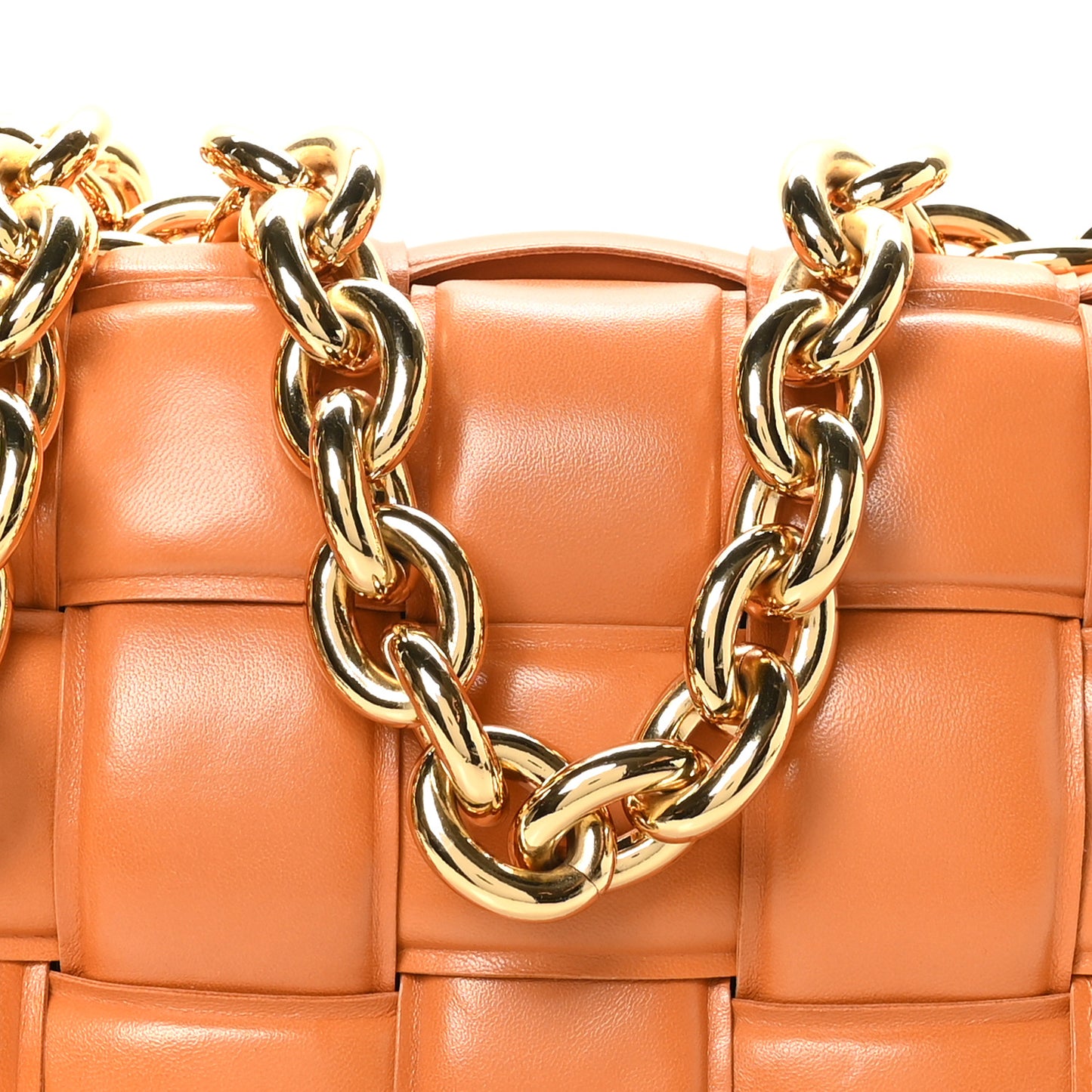 Lambskin Maxi Intreccio Padded Chain Cassette Crossbody Bag Clay