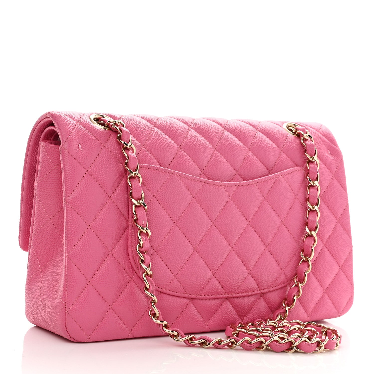 Chanel Caviar Quilted Medium Double Flap Pink 3 of 10