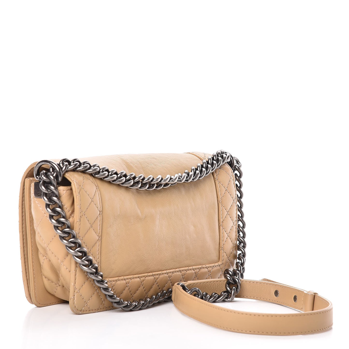 Calfskin Medium Boy Reverso Flap Beige Clair