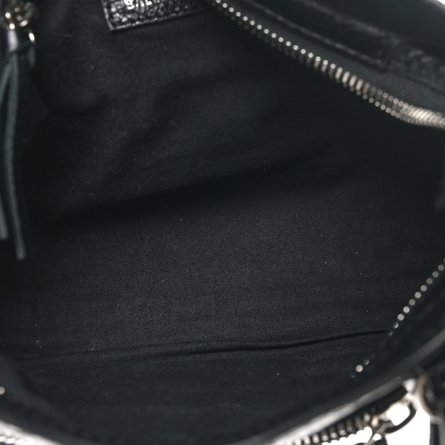 Balenciaga Agneau Classic Silver Hardware Mini City Logo Strap Black White 6 of 10