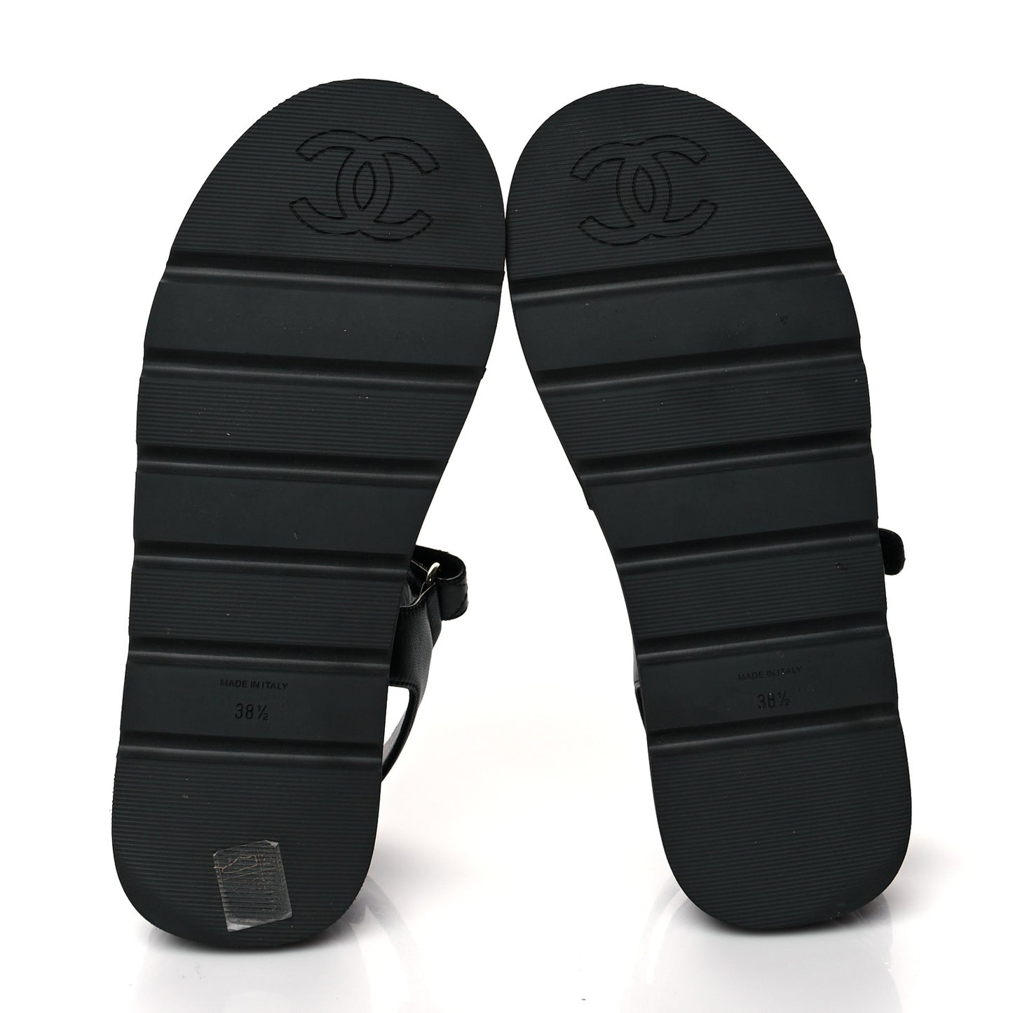 Lambskin Quilted Platform Sandals 38.5 Black