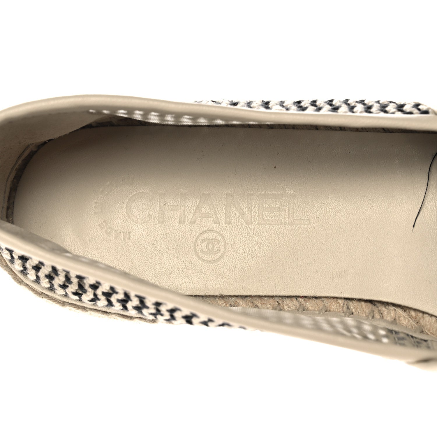 Chanel Mesh Grosgrain CC Espadrilles 41 Beige Black 7 of 7