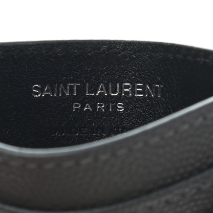 Saint Laurent Grain De Poudre Matelasse Chevron Monogram Credit Card Case Earth 6 of 7