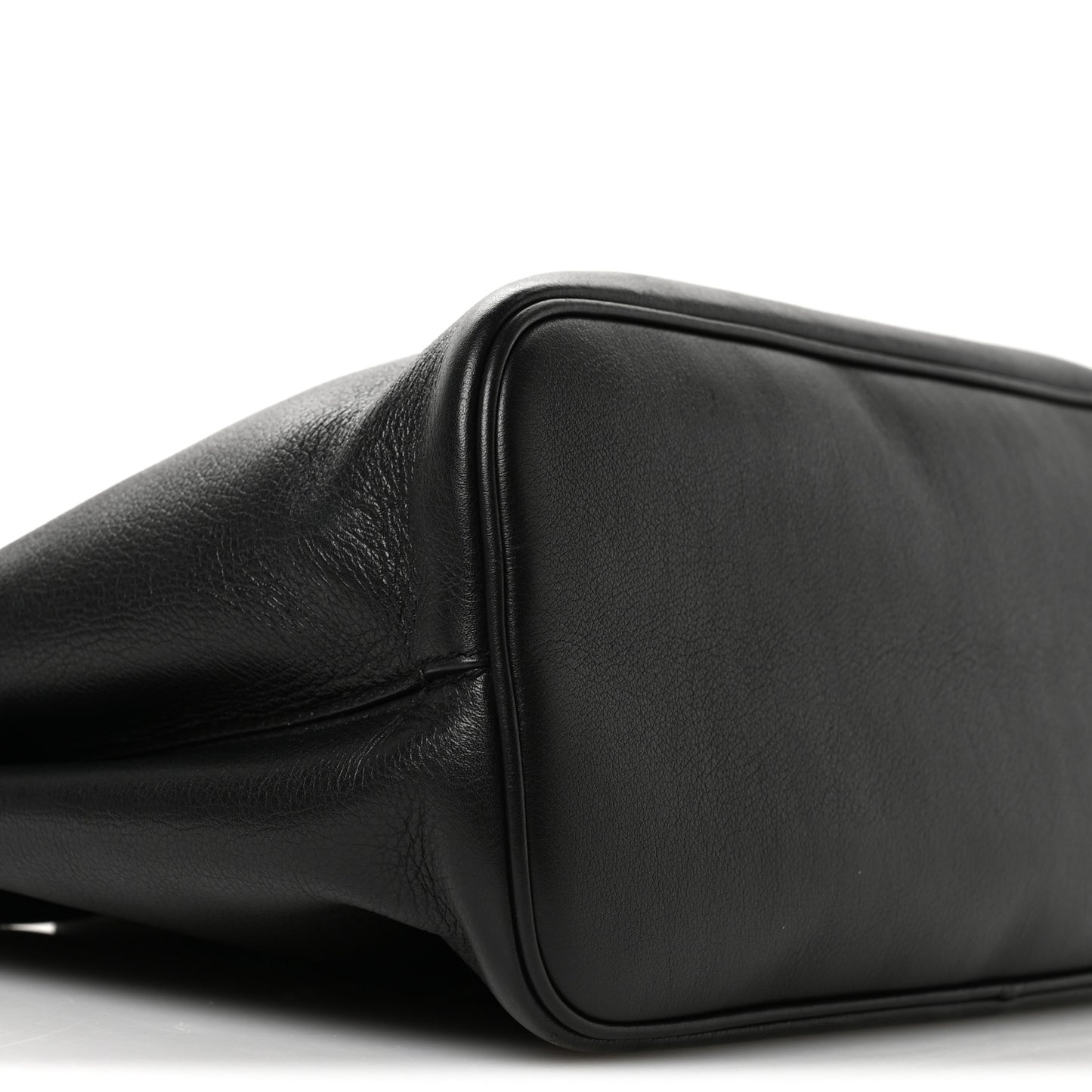 Soft Grain Calfskin Large Buckle Bag With Belt Black