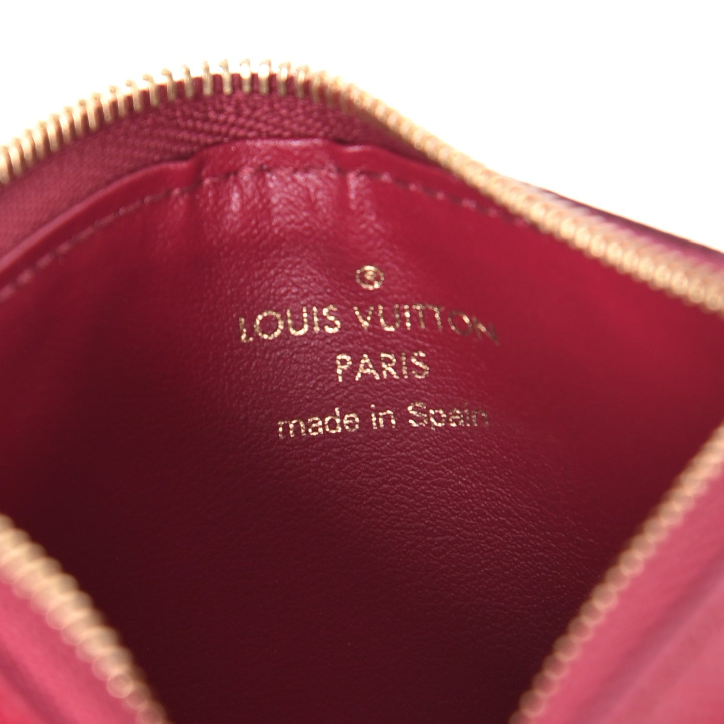 Monogram Zipped Card Holder Fuchsia